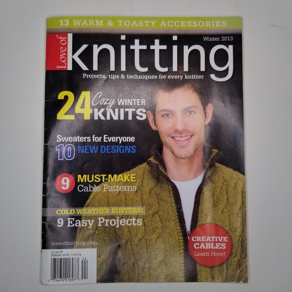 Love of Knitting Magazine Winter 2013 Knitting Pattern Cozy